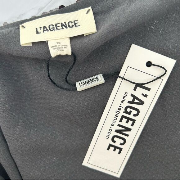 NWT! L’AGENCE Nyla Cowl Neck Mini Slip Dress SIZE 10 - Picture 9 of 12